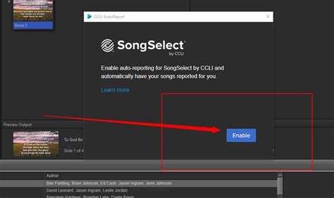 songselect online reporting.